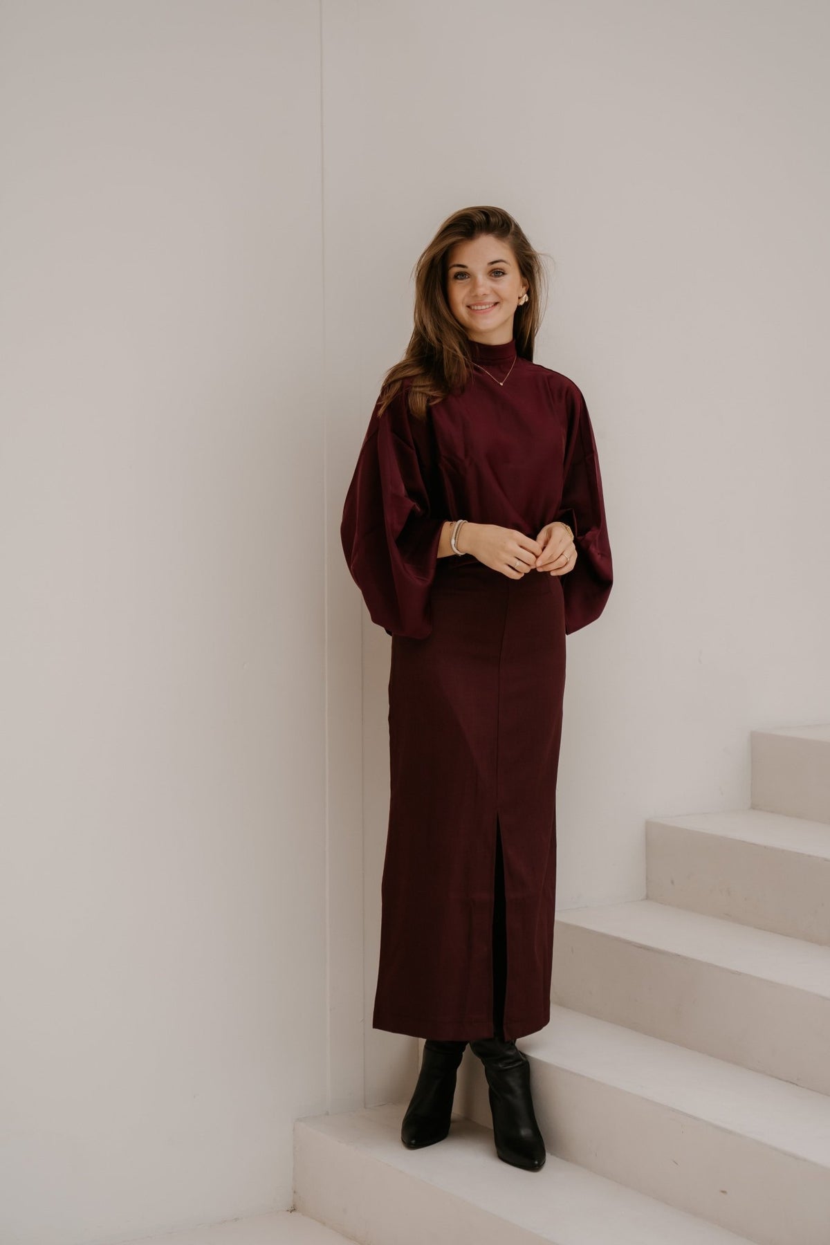 Yaspelana LS Tie Top Fig - Bij Keesje - Y.A.S - Blouse