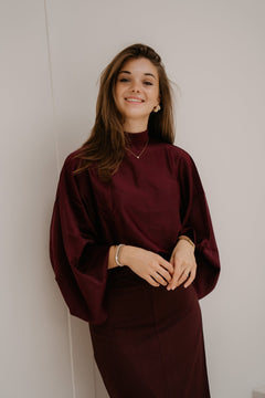 Yaspelana LS Tie Top Fig - Bij Keesje - Y.A.S - Blouse