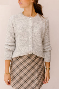 Yasplyra Ls Knit Cardigan Light Grey Melange - Bij Keesje - Y.A.S - vest