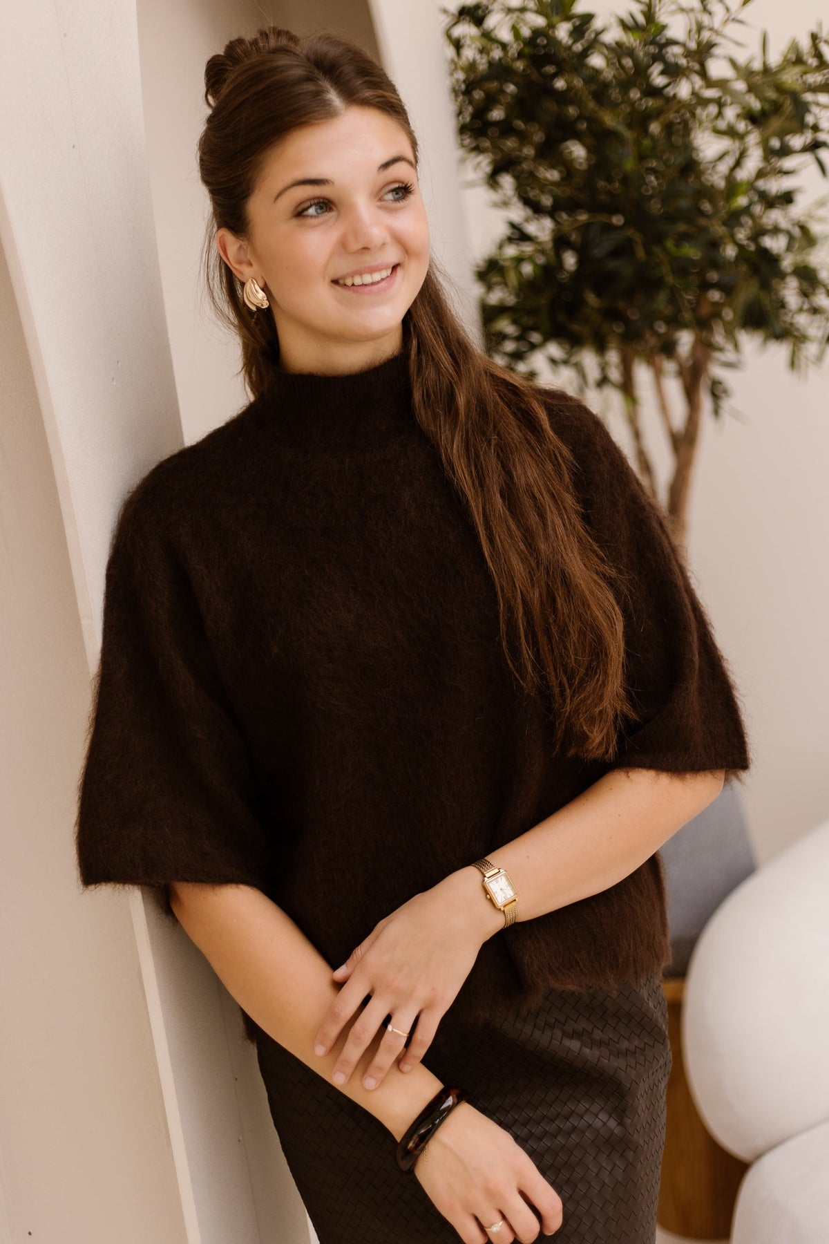 YASTilde 2/44 Mohair Blend Knit Pullover Mole/Melange - Bij Keesje - Y.A.S - Trui